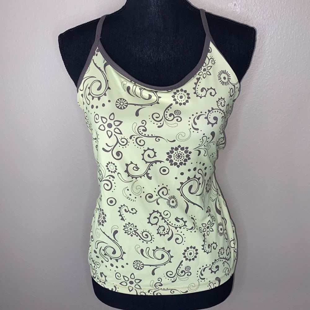 Champion Floral Built in Bra Athletic Workout Racerback Tank